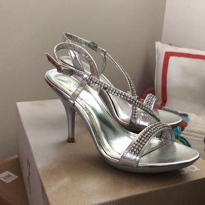 Silver heels size 6